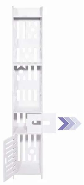 Fürdőszobaszekrény, polc, fehér oszlop, 120 cm | model_15207_1