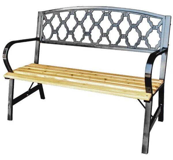GardenLine dekoratív Kerti pad 120x56x85cm - barna-fekete