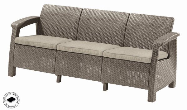 Kerti bútor Keter Corfu love seat max három személyes kanapé, cappuccino szín