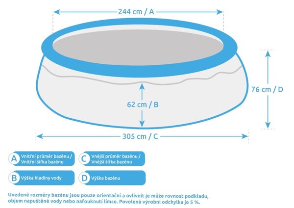 Marimex Tampa medence 3,05 x 0,76 m RATAN tartozékok nélkül