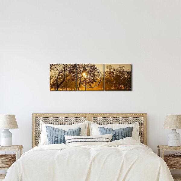 Kép - Napkelte (órával) (90x30 cm)