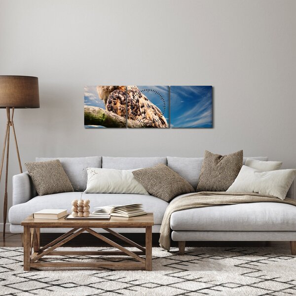 Kép - Bagoly (órával) (90x30 cm)