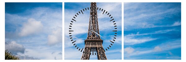 Kép - Eiffel torony (órával) (90x30 cm)