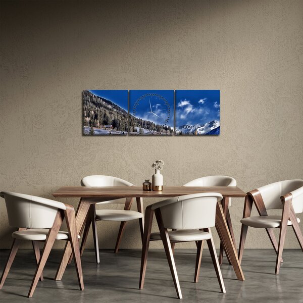Kép - Hegyi város (órával) (90x30 cm)