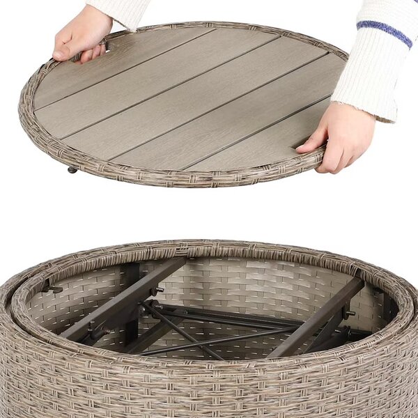 Deuba Rattan kerti ágy LAZY Ø185 cm - krém