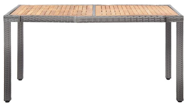 7 részes szürke polyrattan kerti étkezőgarnitúra párnákkal
