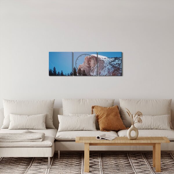 Kép - Éjszakai hegycsúcs (órával) (90x30 cm)