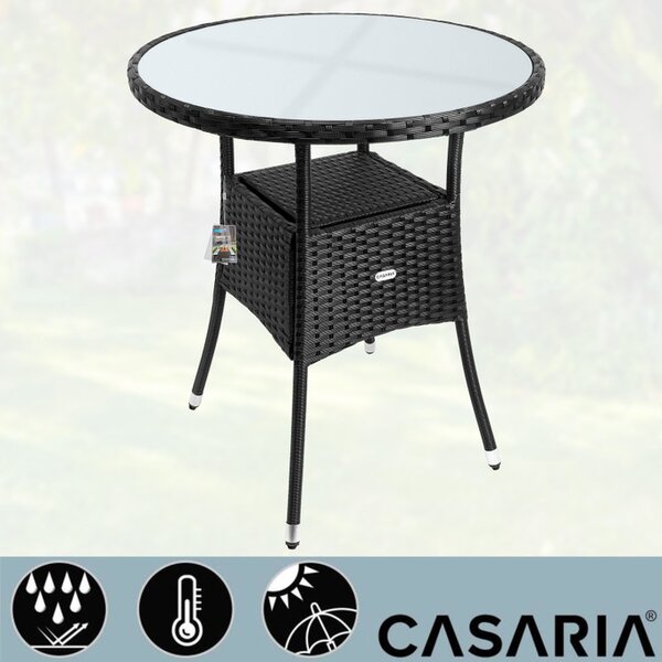 Deuba Rattan asztal Ø60 cm - fekete