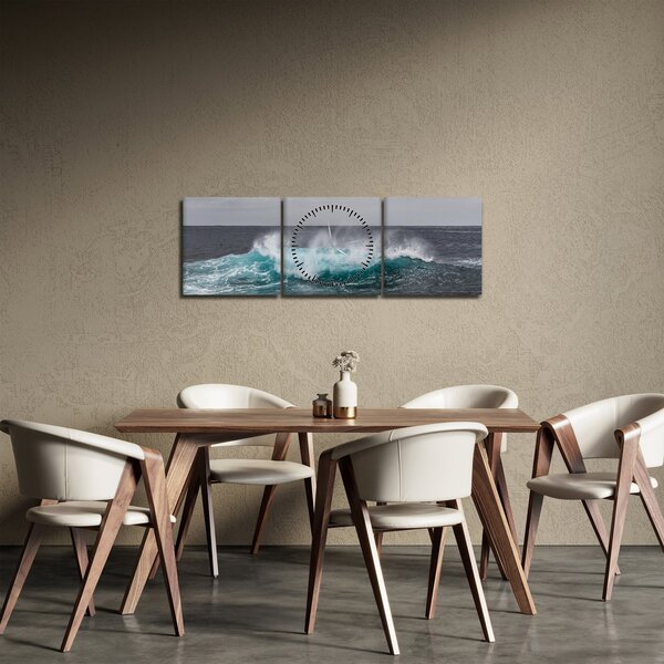 Kép - Hullámok az óceánban (órával) (90x30 cm)