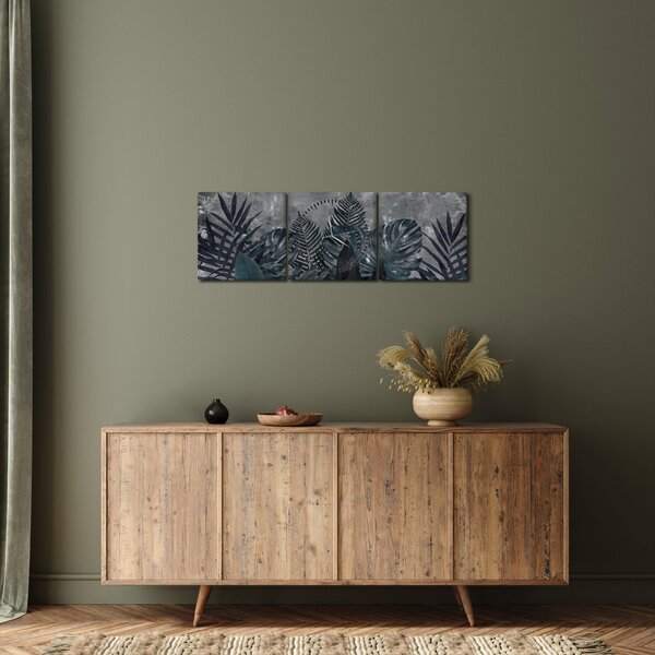 Kép - Pálmalevél (órával) (90x30 cm)