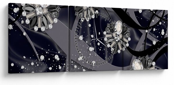 Kép - Gyémántok a térben (órával) (90x30 cm)