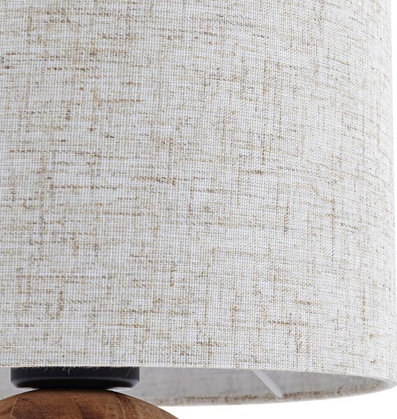 Lindby Mayumi asztali lámpa, magasság 31 cm, fa, textil, Világos fa, Nappali / Étkező, Fa, Skandináv