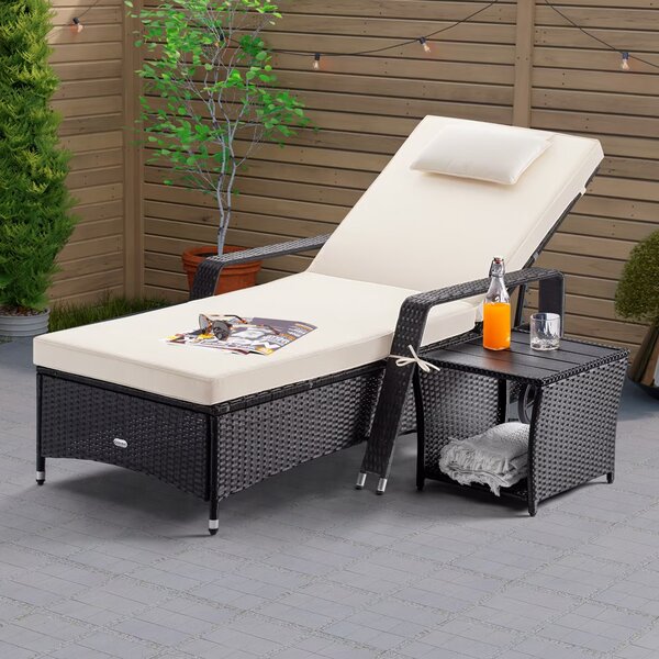 Deuba Vedis polyrattan asztalka 45x45x40 cm - fekete