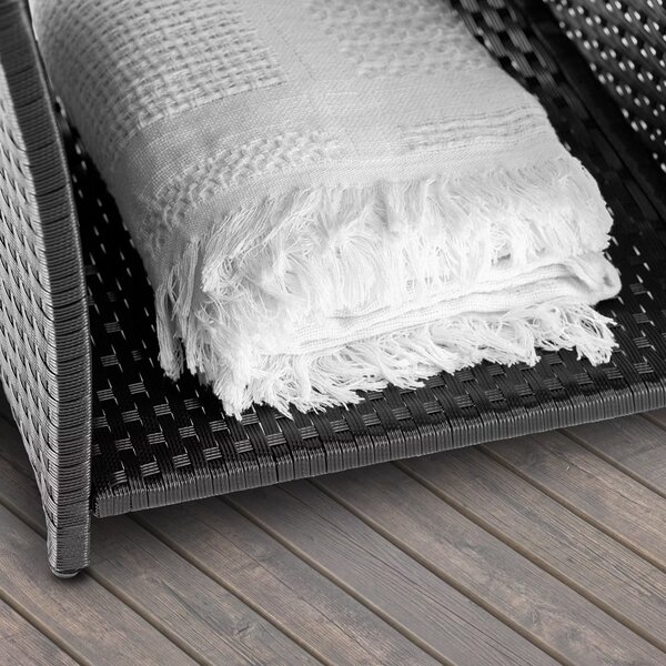 Deuba Vedis polyrattan asztalka 45x45x40 cm - fekete