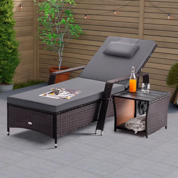 Deuba Vedis polyrattan asztalka 45x45x40 cm - barna