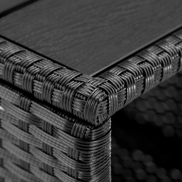 Deuba Vedis polyrattan asztalka 45x45x40 cm - fekete
