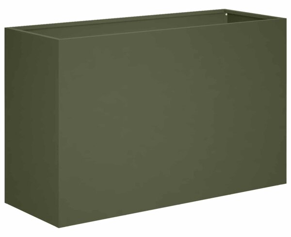 Kerti cserép Olajzöld 80 x 30 x 40 cm Hidegen hengerelt acél
