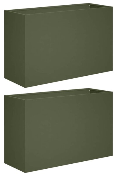 Kerti cserép 2 db Olajzöld 80 x 30 x 40 cm