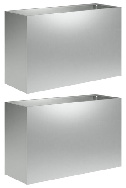 Kerti cserép 2 db Ezüst 80 x 30 x 40 cm Horganyzott Acél
