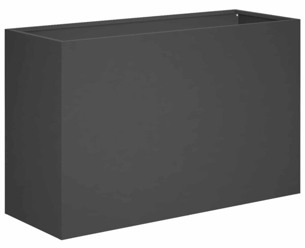 Kerti cserép 2 db Fekete 80 x 30 x 40 cm Hidegen hengerelt acél