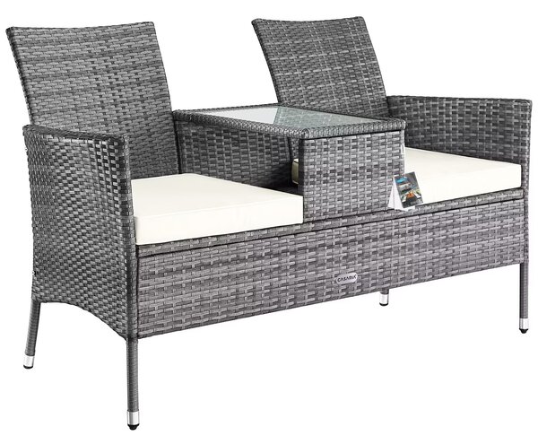 Deuba Rattan kerti pad - szürke