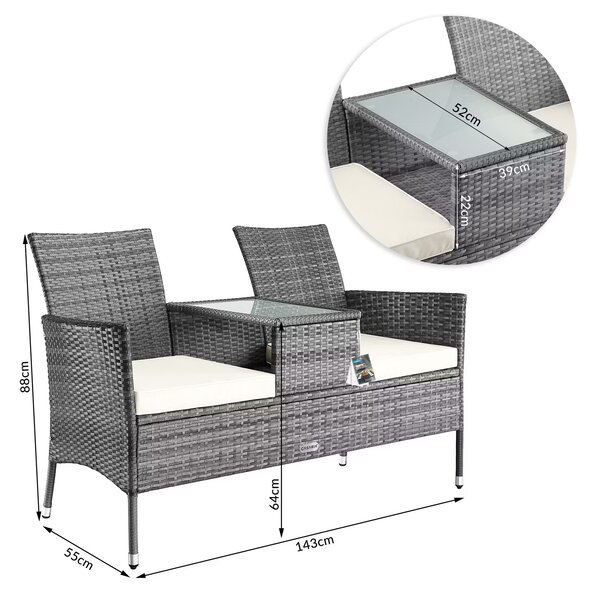 Deuba Rattan kerti pad - szürke