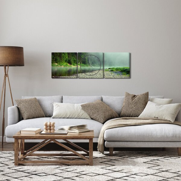Kép - Folyó az erdőben (órával) (90x30 cm)