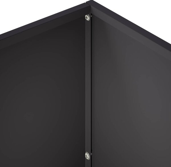 Kerti cserép 2 db Fekete 60 x 30 x 40 cm Hidegen hengerelt acél