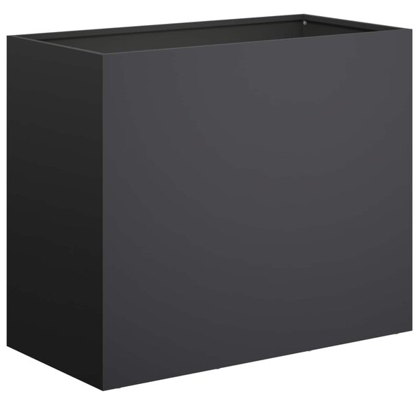 Kerti cserép 2 db Fekete 60 x 30 x 40 cm Hidegen hengerelt acél