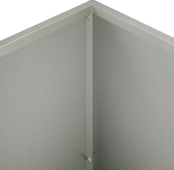 Kerti cserép 2 db Ezüst 60 x 30 x 40 cm Rozsdamentes Acél