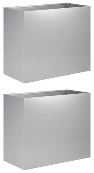 Kerti cserép 2 db Ezüst 60 x 30 x 40 cm Horganyzott Acél