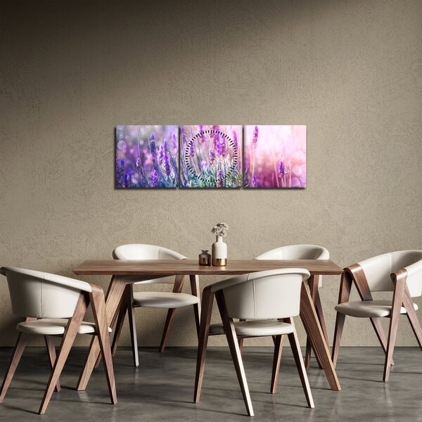 Kép - Levendula a csillogó napban (órával) (90x30 cm)