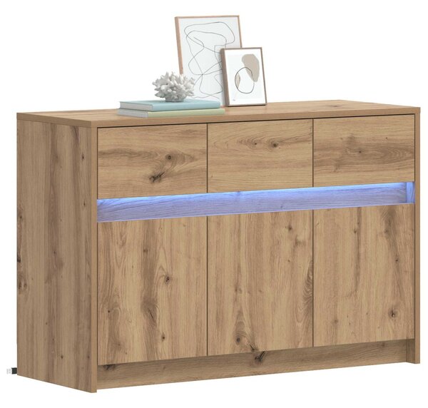 TV szekrény 91 x 34 x 61 cm Kézműves Tölgy Szerelt Fa