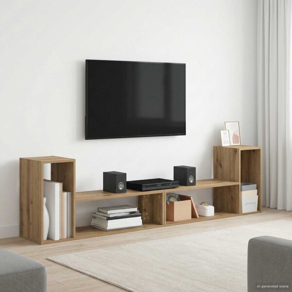 TV szekrény 100 x 30 x 50 cm Kézműves Tölgy Szerelt Fa