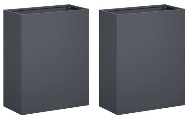 Kerti cserép 2 db Antracitszürke 40 x 20 x 40 cm