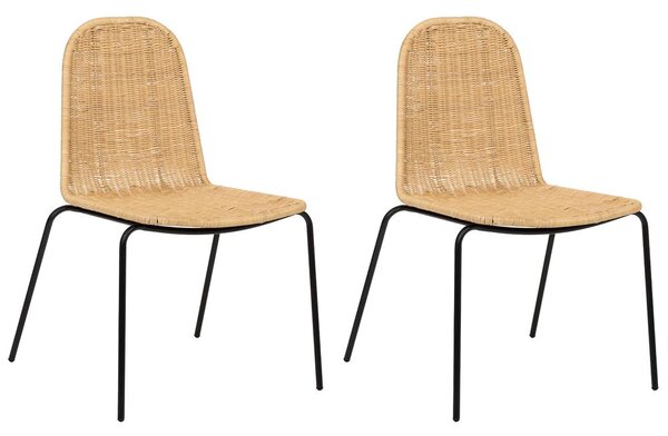 Étkezőszék kétdarabos szettben ROXTON Rattan Természetes