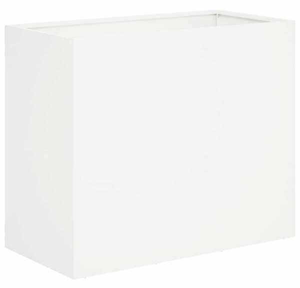 Kerti cserép 2 db Fehér 60 x 30 x 40 cm Hidegen hengerelt acél