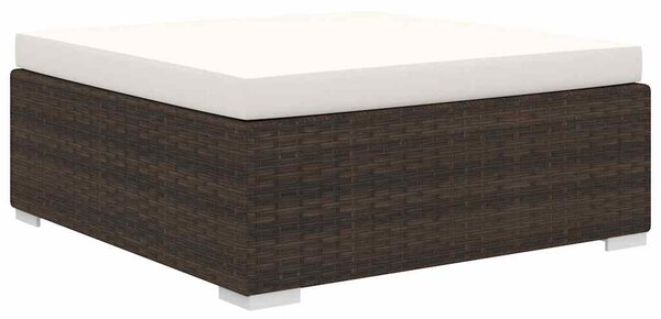 10 részes barna polyrattan kerti bútorgarnitúra párnákkal