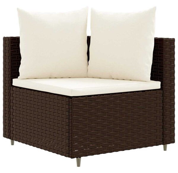 7 részes barna polyrattan kerti ülőgarnitúra párnákkal