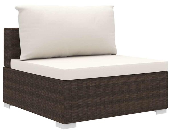 10 részes barna polyrattan kerti bútorgarnitúra párnákkal