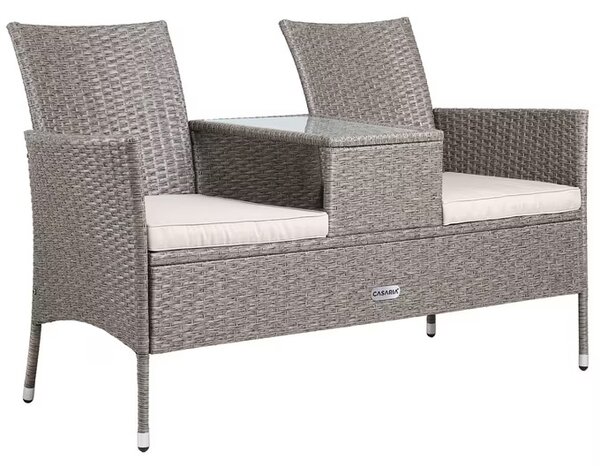 Deuba Rattan kerti pad - krém