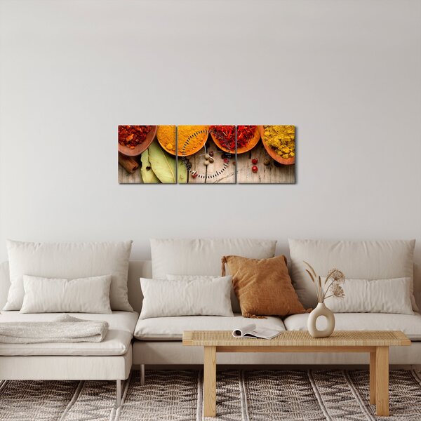 Kép - Fűszerek a fán (órával) (90x30 cm)