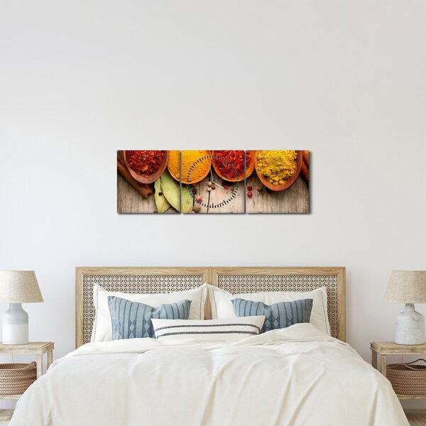 Kép - Fűszerek a fán (órával) (90x30 cm)