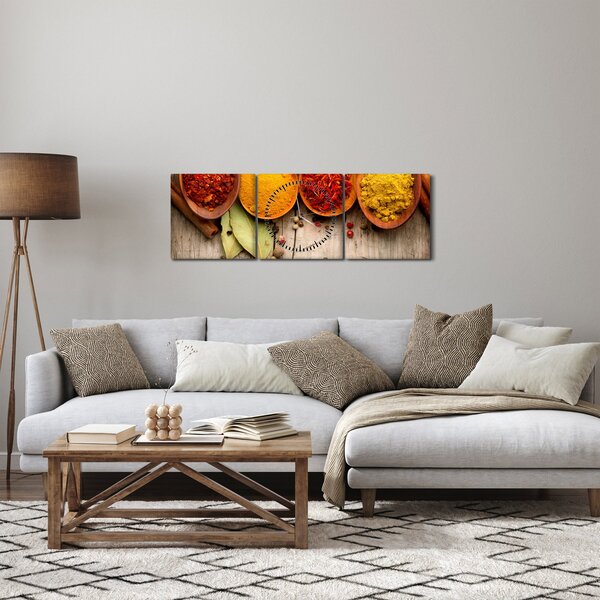 Kép - Fűszerek a fán (órával) (90x30 cm)