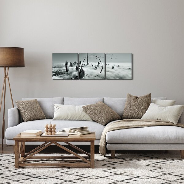 Kép - Felhőkarcolók Dubaiban (órával) (90x30 cm)
