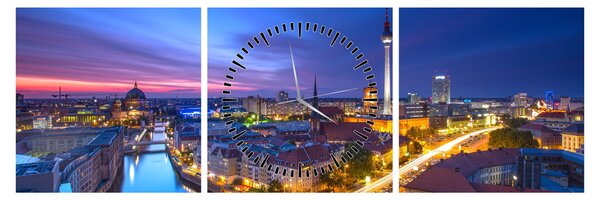 Kép - Kék ég Berlin felett (órával) (90x30 cm)