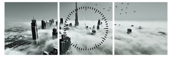 Kép - Felhőkarcolók Dubaiban (órával) (90x30 cm)