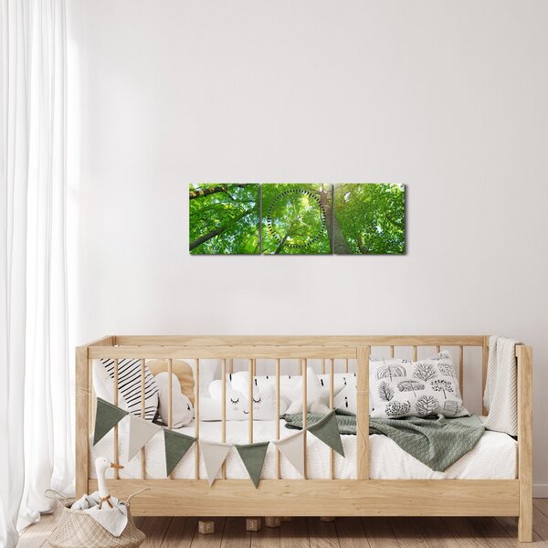 Kép - Erdő (órával) (90x30 cm)