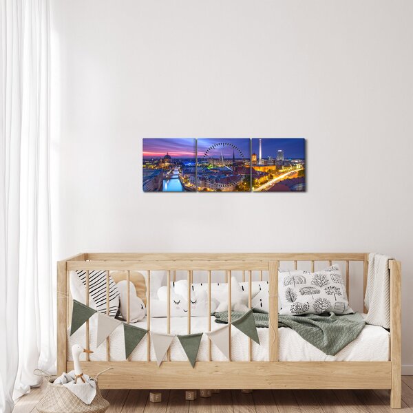 Kép - Kék ég Berlin felett (órával) (90x30 cm)