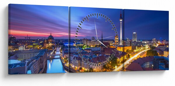 Kép - Kék ég Berlin felett (órával) (90x30 cm)